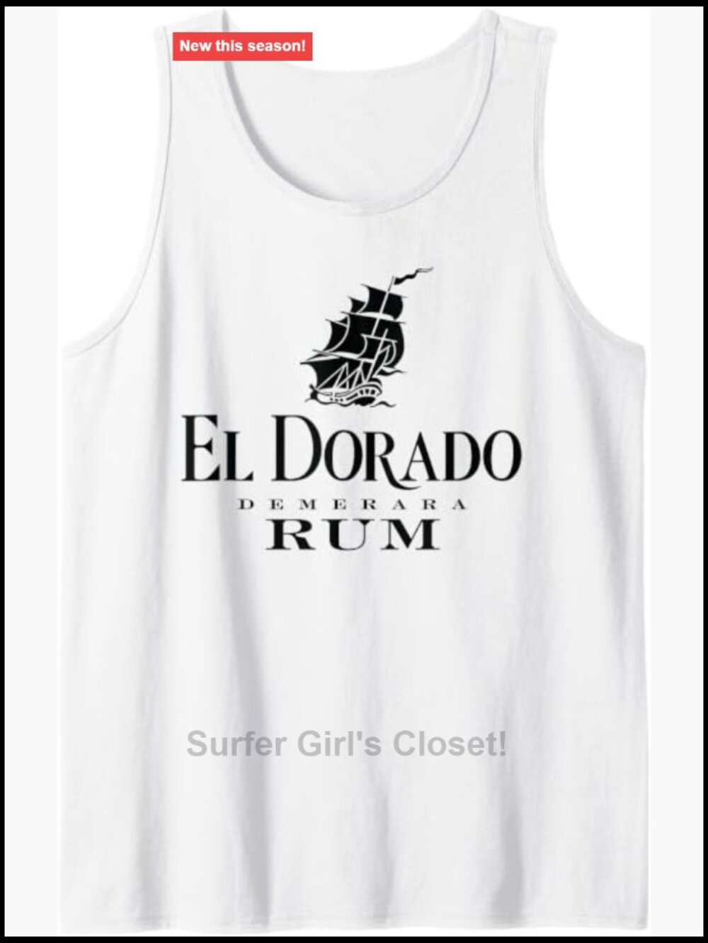 El Dorado Rum Guyana Tank Top Lightweight Casual Sleeveless